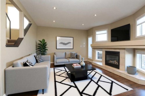 132 Firelight Way West, Lethbridge, AB - Indoor Photo Showing Living Room With Fireplace