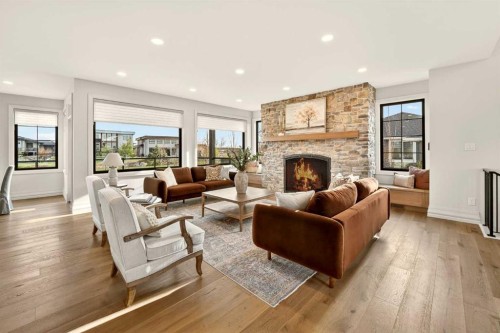 93 Prairie Arbour Boulevard South, Lethbridge, AB - Indoor Photo Showing Living Room With Fireplace