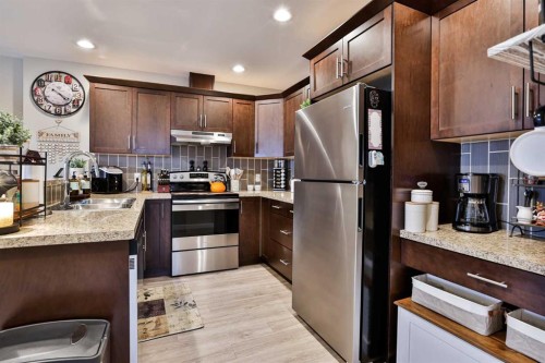2-37 Cougar Cove North, Lethbridge, AB - Indoor Photo Showing Kitchen With Double Sink
