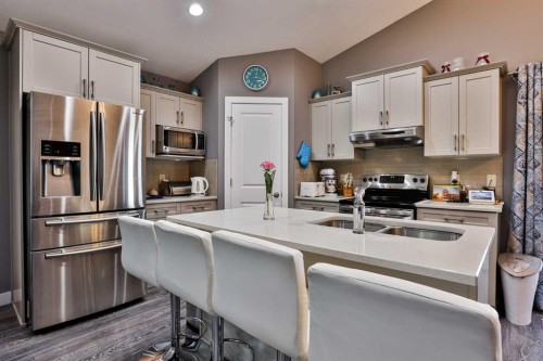 223 Couleesprings Terrace South, Lethbridge, AB - Indoor Photo Showing Kitchen With Double Sink With Upgraded Kitchen
