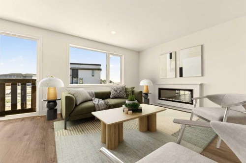 3105 44 Street South, Lethbridge, AB - Indoor Photo Showing Living Room With Fireplace