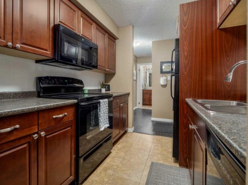 108-3910 23 Avenue South, Lethbridge, AB - Indoor Photo Showing Kitchen With Double Sink