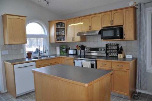 47 Riverbrook Close West, Lethbridge, AB - Indoor Photo Showing Kitchen With Double Sink