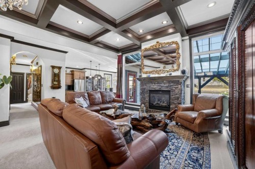 135 Garrison Drive, Fort Macleod, AB - Indoor Photo Showing Living Room With Fireplace