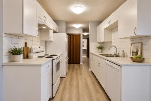 308-85 Foxbend Crescent North, Lethbridge, AB - Indoor Photo Showing Kitchen With Double Sink