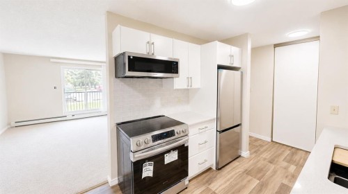 107-405 Columbia Boulevard West, Lethbridge, AB - Indoor Photo Showing Kitchen With Stainless Steel Kitchen