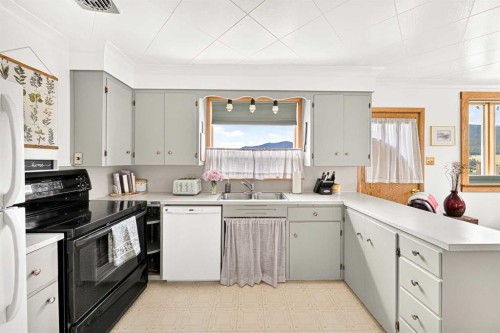 7826 22 Avenue, Coleman, AB - Indoor Photo Showing Kitchen With Double Sink