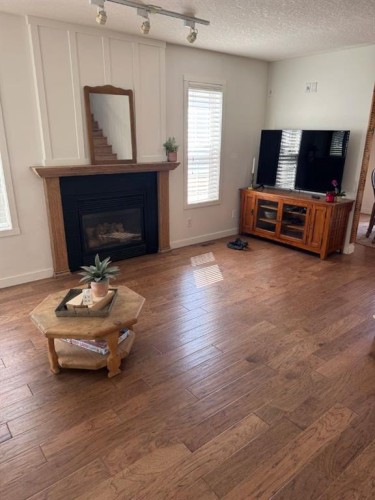 34 Riverbrook Close West, Lethbridge, AB - Indoor Photo Showing Living Room With Fireplace