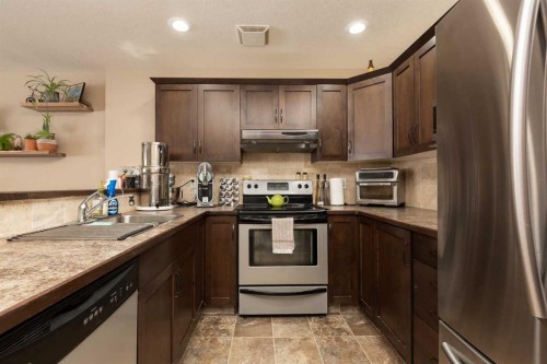 2-20 Cougar Cove North, Lethbridge, AB - Indoor Photo Showing Kitchen With Stainless Steel Kitchen