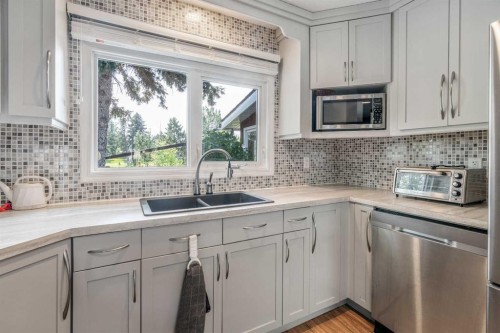 42 Honeysuckle Road North, Lethbridge, AB - Indoor Photo Showing Kitchen With Double Sink With Upgraded Kitchen