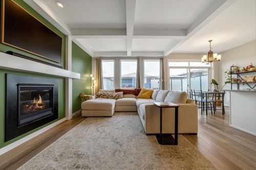 489 Devonia Way West, Lethbridge, AB - Indoor Photo Showing Living Room With Fireplace