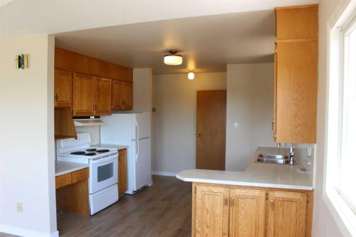 504 Centennial Avenue, Picture Butte, AB - Indoor Photo Showing Kitchen With Double Sink