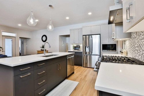 556 Riverhills Way West, Lethbridge, AB - Indoor Photo Showing Kitchen With Stainless Steel Kitchen With Upgraded Kitchen