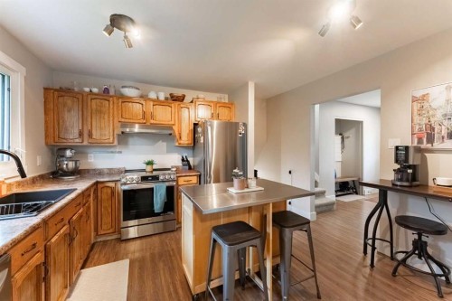 2802 77 Street, Coleman, AB - Indoor Photo Showing Kitchen With Stainless Steel Kitchen