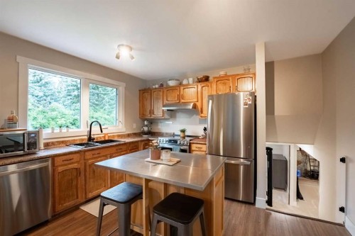 2802 77 Street, Coleman, AB - Indoor Photo Showing Kitchen With Stainless Steel Kitchen With Double Sink
