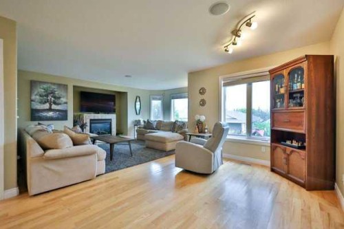 135 Riverbrook Close West, Lethbridge, AB - Indoor Photo Showing Living Room With Fireplace