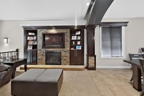 250 Riverstone Boulevard West, Lethbridge, AB - Indoor With Fireplace