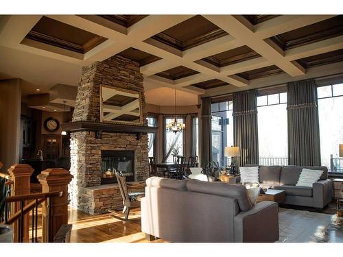 13 Chinook Crescent, High Level, AB - Indoor Photo Showing Living Room With Fireplace