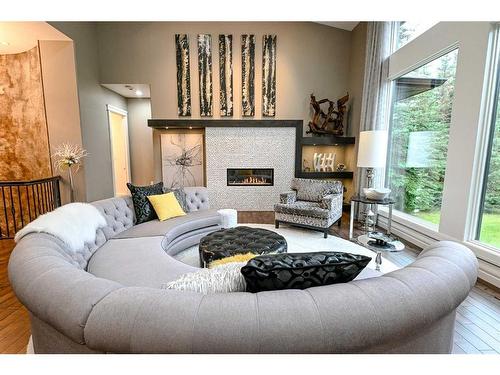 8218 Tamarack Trail, Rural Grande Prairie No. 1, County Of, AB - Indoor Photo Showing Living Room With Fireplace