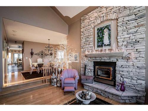 503 5Th Street Ne, Manning, AB - Indoor Photo Showing Living Room With Fireplace