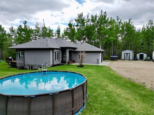 844007 Range Road 222, Rural Northern Lights, County Of, AB - Outdoor With Above Ground Pool With Backyard