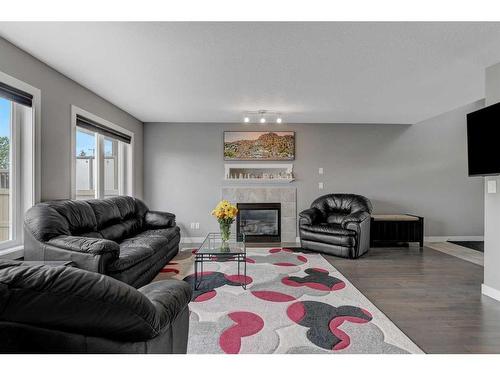 10222 87 Street, Grande Prairie, AB - Indoor Photo Showing Living Room With Fireplace