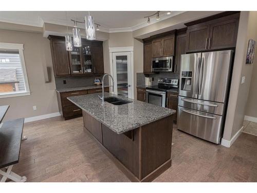 8822 87 Avenue, Grande Prairie, AB - Indoor Photo Showing Kitchen With Double Sink