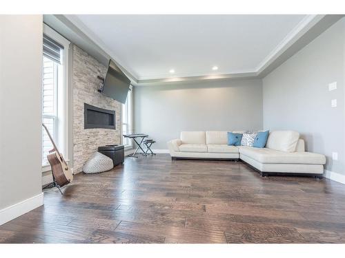 8938 94 Avenue, Grande Prairie, AB - Indoor Photo Showing Living Room With Fireplace