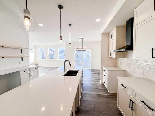 9801 89A Street, Grande Prairie, AB - Indoor Photo Showing Kitchen With Double Sink With Upgraded Kitchen