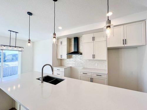 9801 89A Street, Grande Prairie, AB - Indoor Photo Showing Kitchen With Double Sink With Upgraded Kitchen