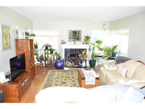 10115 105 Avenue, Peace River, AB - Indoor Photo Showing Living Room With Fireplace