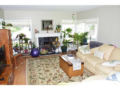 10115 105 Avenue, Peace River, AB - Indoor Photo Showing Living Room With Fireplace