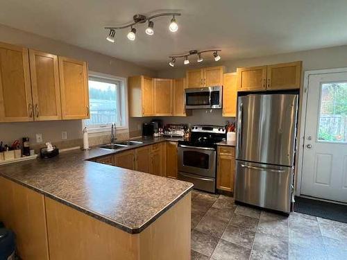 46 Dogwood, High Level, AB - Indoor Photo Showing Kitchen With Stainless Steel Kitchen With Double Sink