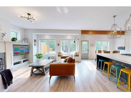 6605 Grande Banks Drive, Grande Prairie, AB - Indoor Photo Showing Living Room With Fireplace