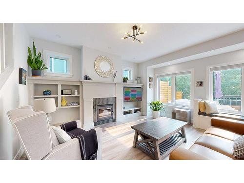 6605 Grande Banks Drive, Grande Prairie, AB - Indoor Photo Showing Living Room With Fireplace