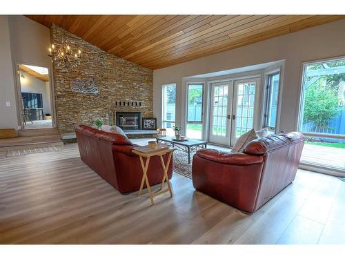 6101 96A Street, Grande Prairie, AB - Indoor Photo Showing Living Room With Fireplace