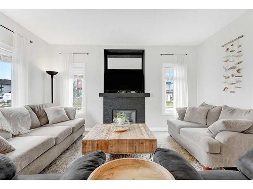 8565 72 Avenue, Grande Prairie, AB - Indoor Photo Showing Living Room With Fireplace