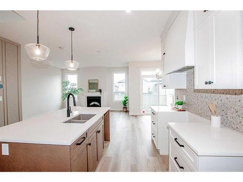 9805 89A Street, Grande Prairie, AB - Indoor Photo Showing Kitchen With Double Sink With Upgraded Kitchen