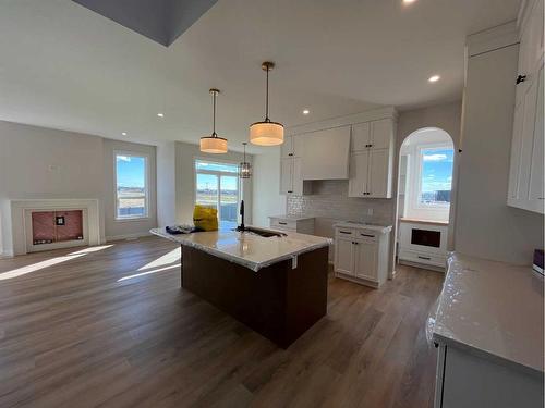 13401 104A Street, Grande Prairie, AB - Indoor Photo Showing Kitchen With Fireplace With Upgraded Kitchen