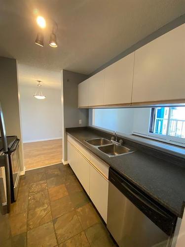 409-10405 99 Avenue, Grande Prairie, AB - Indoor Photo Showing Kitchen With Double Sink