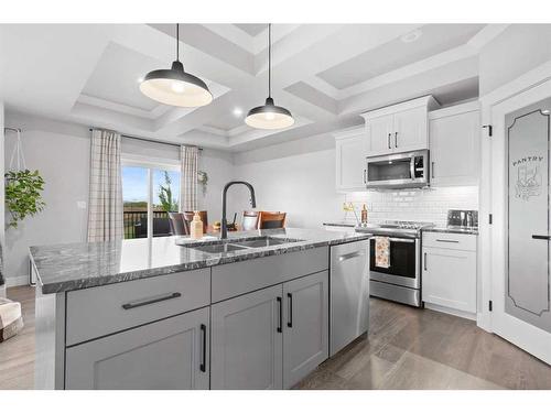 8017 90C Street, Grande Prairie, AB - Indoor Photo Showing Kitchen With Double Sink With Upgraded Kitchen