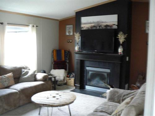 19418 730 Township, High Prairie, AB - Indoor Photo Showing Living Room With Fireplace