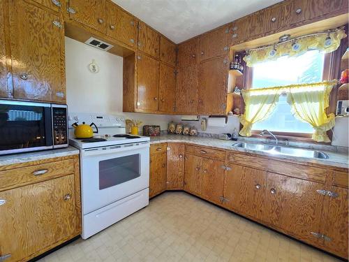 9814 95 Avenue, Peace River, AB - Indoor Photo Showing Kitchen With Double Sink