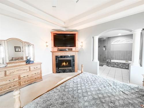 513 1St B Street Sw, Falher, AB - Indoor Photo Showing Living Room With Fireplace