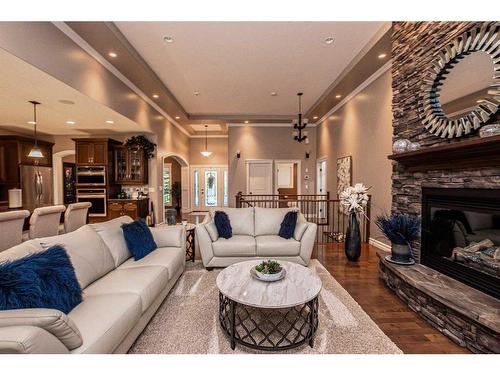 8017 Tamarack Close, Rural Grande Prairie No. 1, County Of, AB - Indoor Photo Showing Living Room With Fireplace