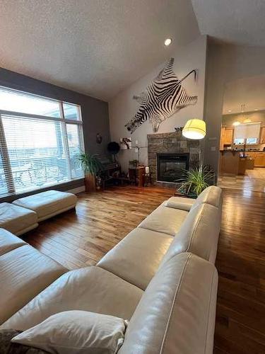 7 Chinook, High Level, AB - Indoor Photo Showing Living Room With Fireplace