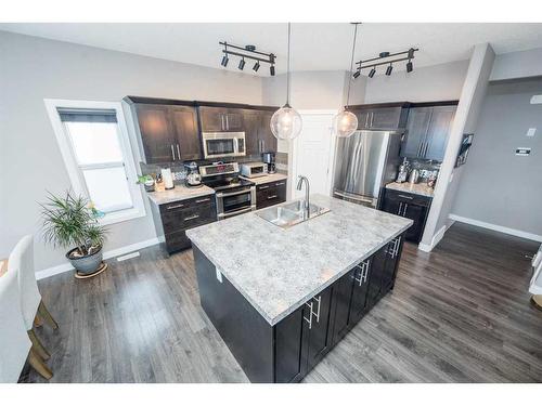 12918 106A Street, Grande Prairie, AB - Indoor Photo Showing Kitchen With Double Sink With Upgraded Kitchen