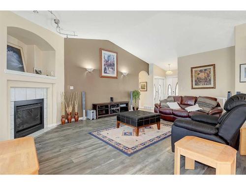 12309 Crystal Lake Drive, Grande Prairie, AB - Indoor Photo Showing Living Room With Fireplace