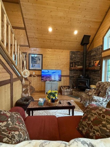 #7 Lakeview Drive, Joussard, AB - Indoor With Fireplace