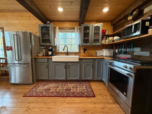 #7 Lakeview Drive, Joussard, AB - Indoor Photo Showing Kitchen With Stainless Steel Kitchen